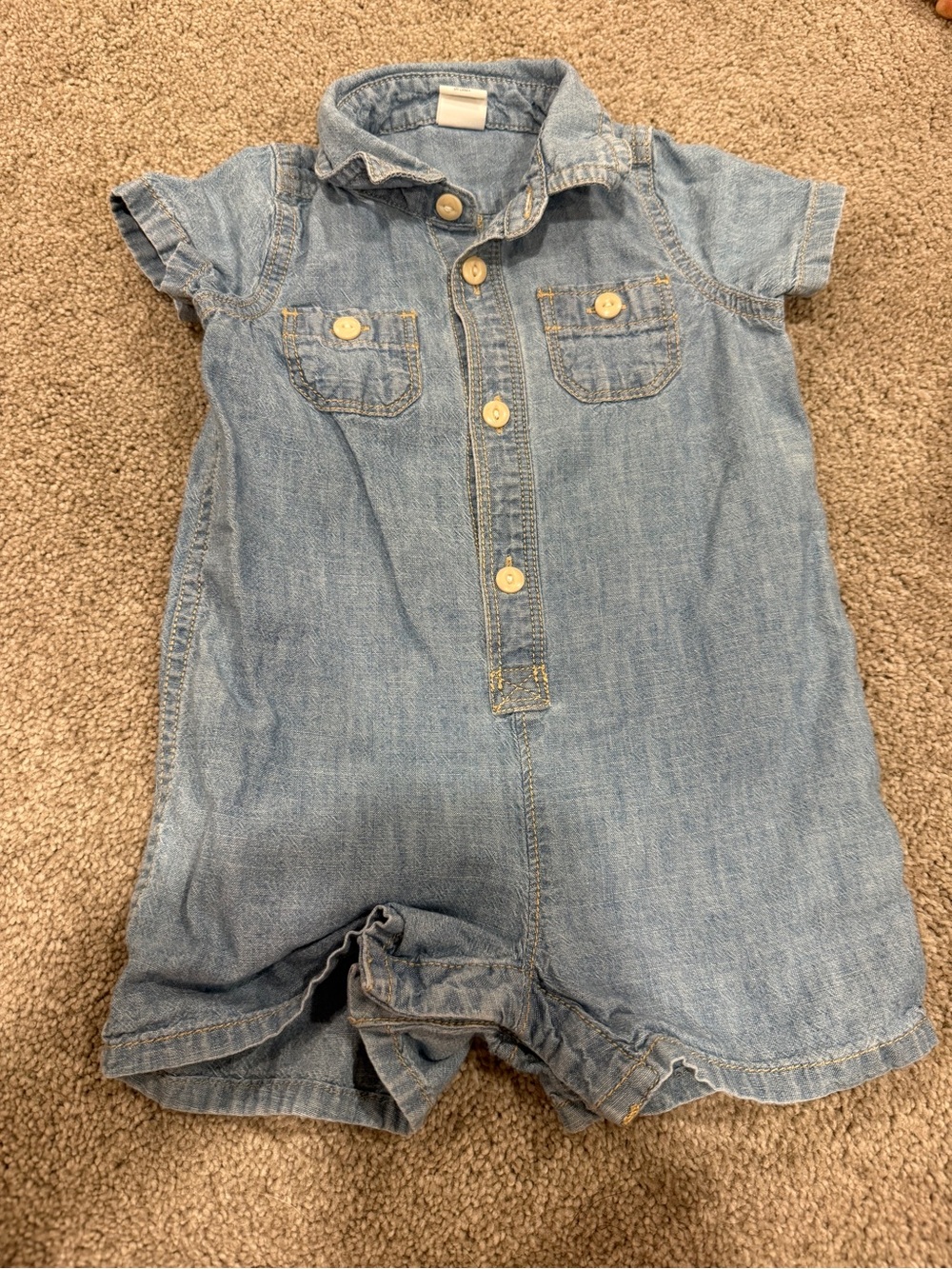 Gap Denim one piece Romper 6-12mo